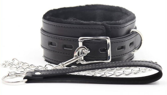 Collier Laisse FUR Noir