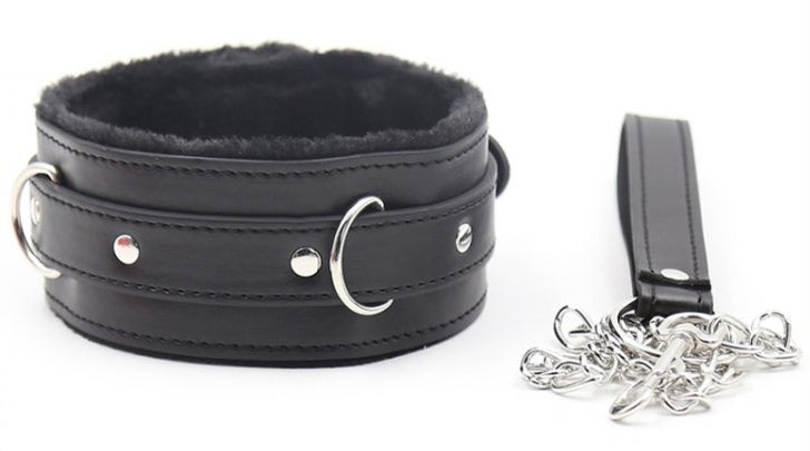 Collier Laisse FUR Noir