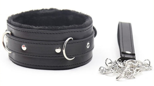 Collier Laisse FUR Noir