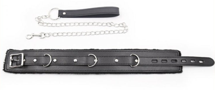 Collier Laisse FUR Noir
