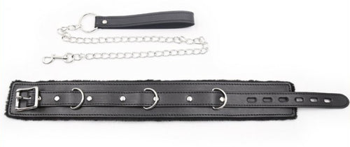 Collier Laisse FUR Noir