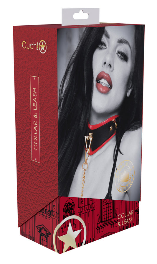 Collier-Laisse Milan Noir et Rouge