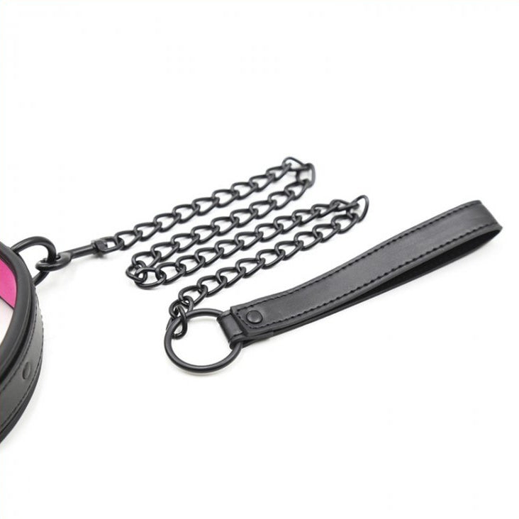Collier Laisse Noir - Rose