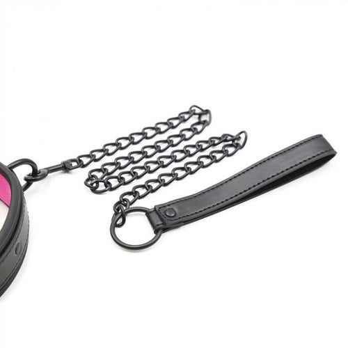 Collier Laisse Noir - Rose