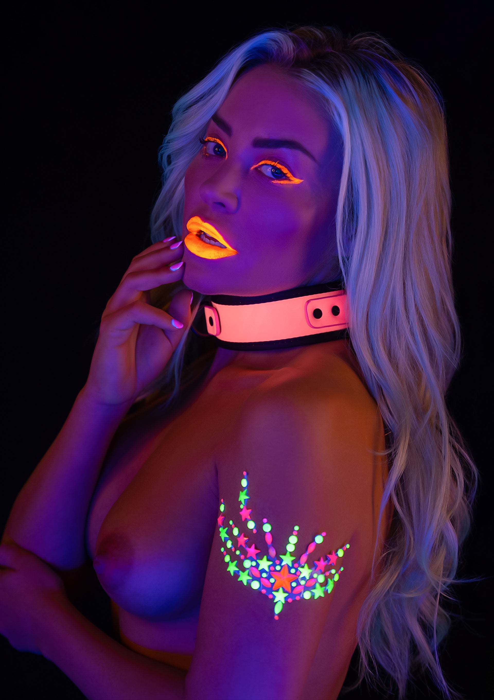Collier-Laisse phosphorescent Glow Pink Taboom