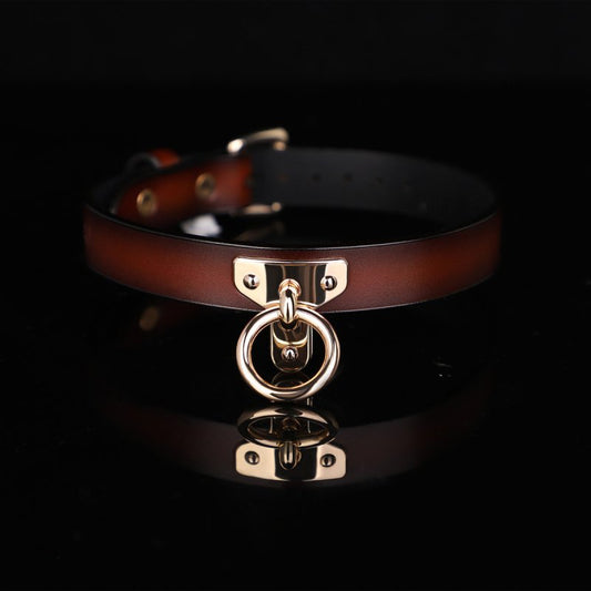 Collier-Laisse Tee Ring Marron