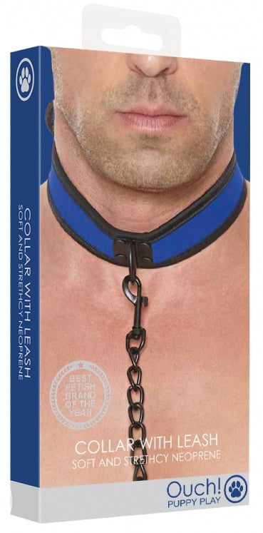 Collier Néoprène Ouch Puppy Bleu