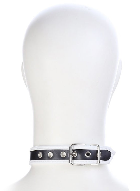Collier O Ring Simili Noir-Blanc