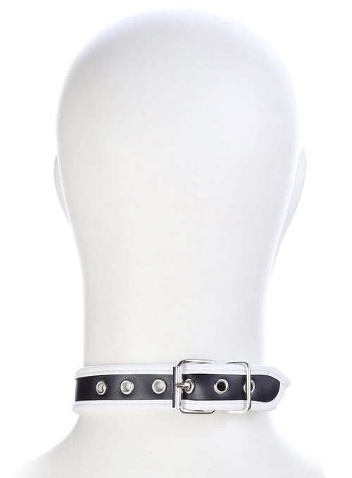 Collier O Ring Simili Noir-Blanc