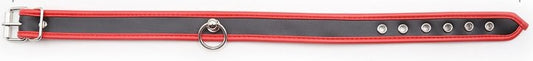 Collier O Ring Simili Noir-Rouge