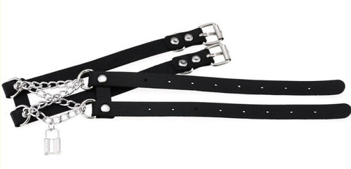 Collier Ras de cou Pendant Lock Noir