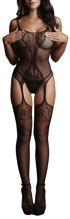 Combi sexy Fishnet Lace Noir