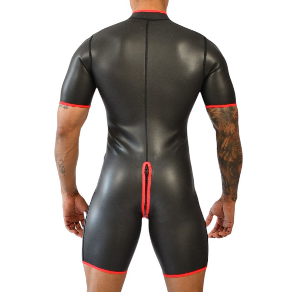 Combi-Short en néoprène Xrub Zip Avant/Arrière Noir-Rouge