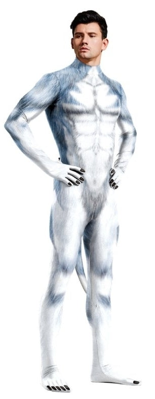Combinaison Cosplay Chien Husky Bleu-Gris