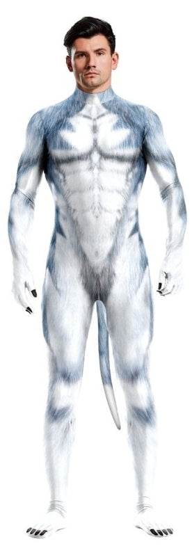 Combinaison Cosplay Chien Husky Bleu-Gris