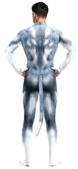 Combinaison Cosplay Chien Husky Bleu-Gris