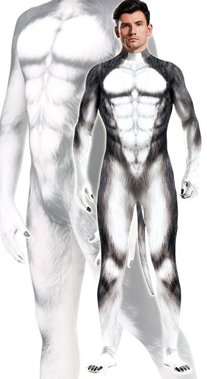 Combinaison Cosplay Chien Husky Gris