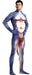 Combinaison Cosplay Dinosaure Raptus Bleu-Blanc