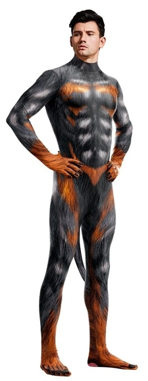 Combinaison Cosplay Loup sexy Wolf Man Noir-Feu