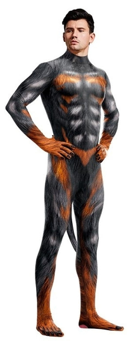 Combinaison Cosplay Loup sexy Wolf Man Noir-Feu