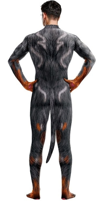 Combinaison Cosplay Loup sexy Wolf Man Noir-Feu