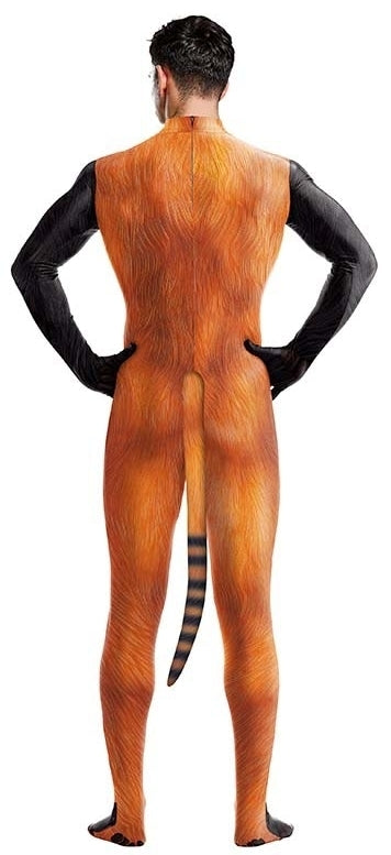 Combinaison Cosplay Panda Roux Raccoon Noir-Orange