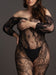 Combinaison ouverte Grande Taille LACE SLEEVED - Noir