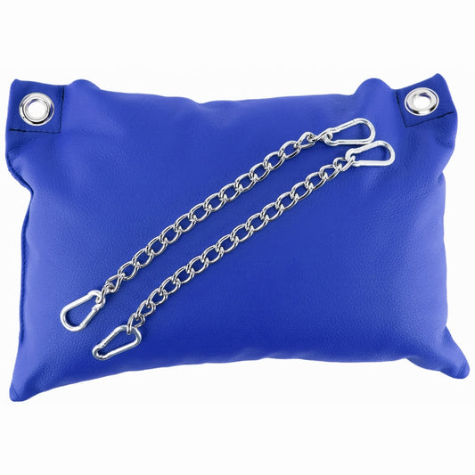 Coussin en cuir 23 x 32cm Chaînes Bleu