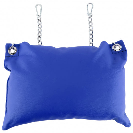 Coussin en cuir 23 x 32cm Chaînes Bleu