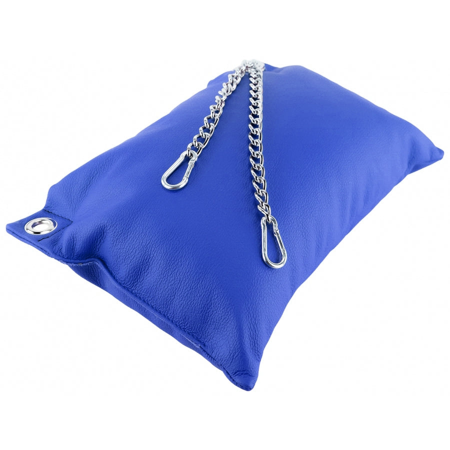 Coussin en cuir 23 x 32cm Chaînes Bleu