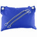 Coussin en cuir 23 x 32cm Chaînes Bleu