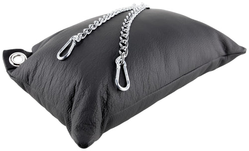 Coussin en cuir 23 x 32cm Chaînes Noir