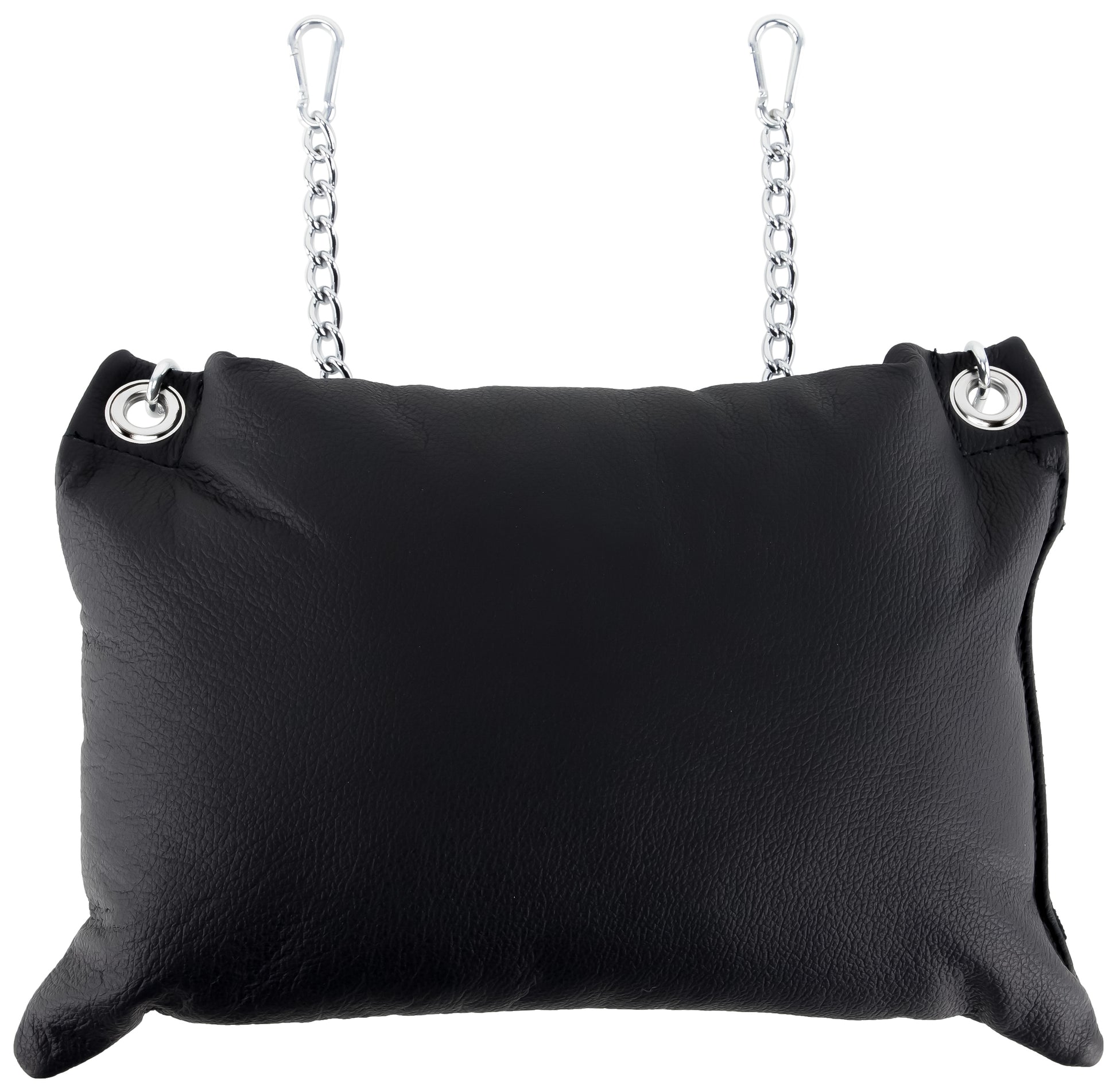 Coussin en cuir 23 x 32cm Chaînes Noir