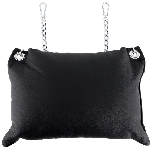 Coussin en cuir 23 x 32cm Chaînes Noir