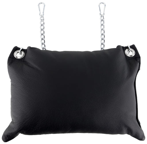 Coussin en cuir 23 x 32cm Chaînes Noir