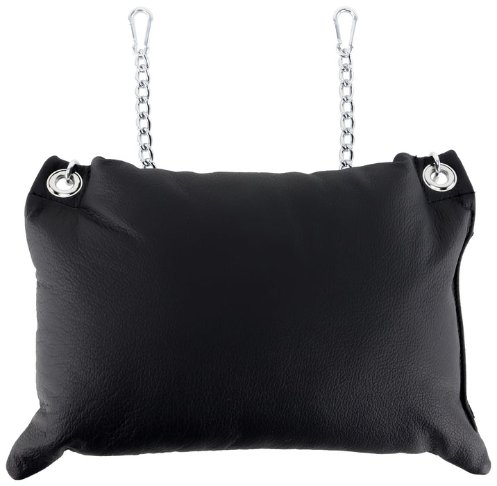 Coussin en cuir 23 x 32cm Chaînes Noir
