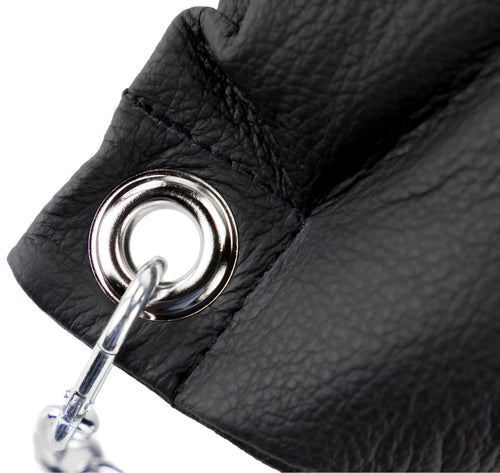 Coussin en cuir 23 x 32cm Chaînes Noir