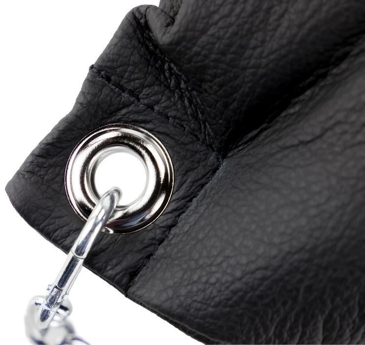 Coussin en cuir 23 x 32cm Chaînes Noir