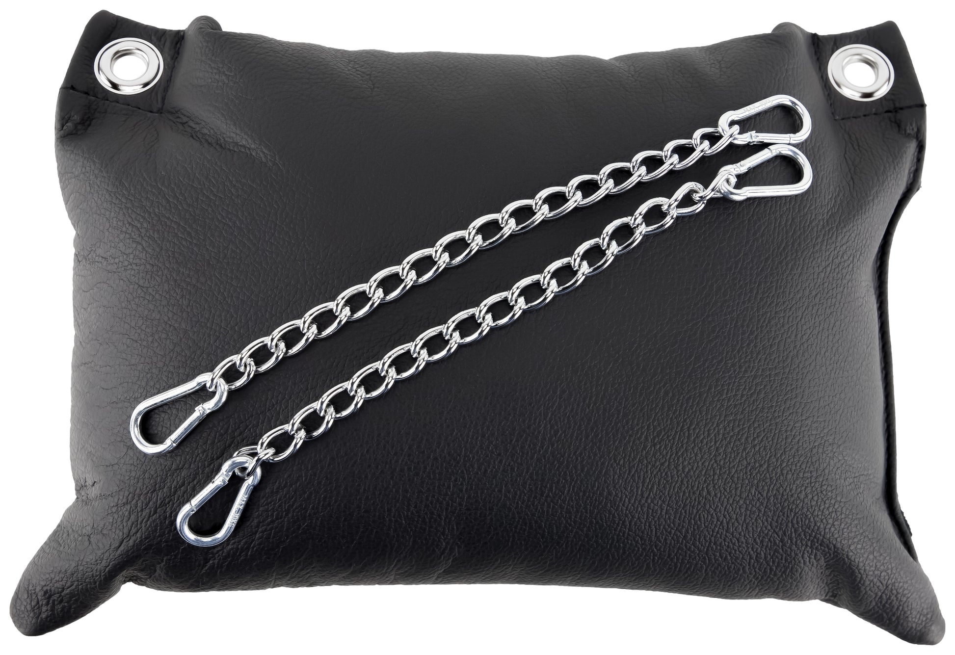 Coussin en cuir 23 x 32cm Chaînes Noir