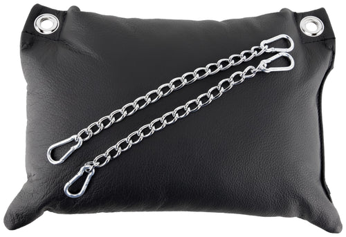 Coussin en cuir 23 x 32cm Chaînes Noir