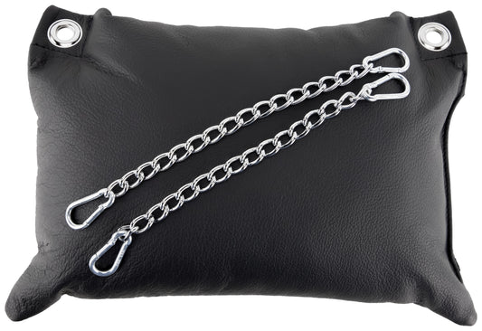 Coussin en cuir 23 x 32cm Chaînes Noir