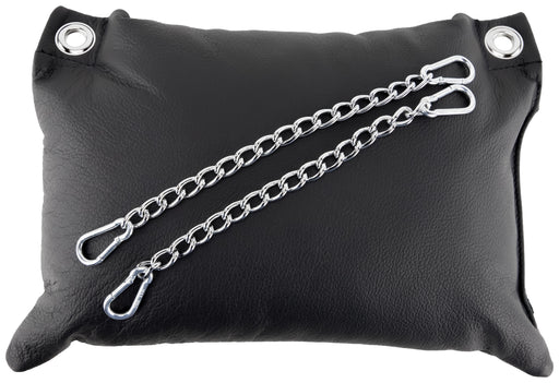 Coussin en cuir 23 x 32cm Chaînes Noir