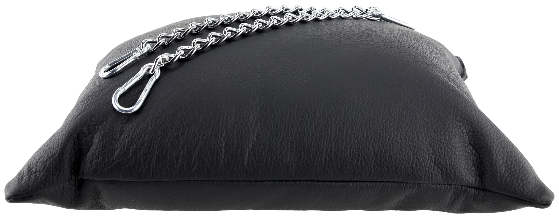 Coussin en cuir 23 x 32cm Chaînes Noir