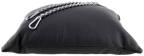 Coussin en cuir 23 x 32cm Chaînes Noir
