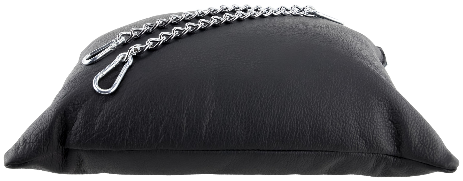 Coussin en cuir 23 x 32cm Chaînes Noir