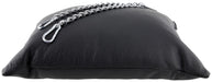 Coussin en cuir 23 x 32cm Chaînes Noir