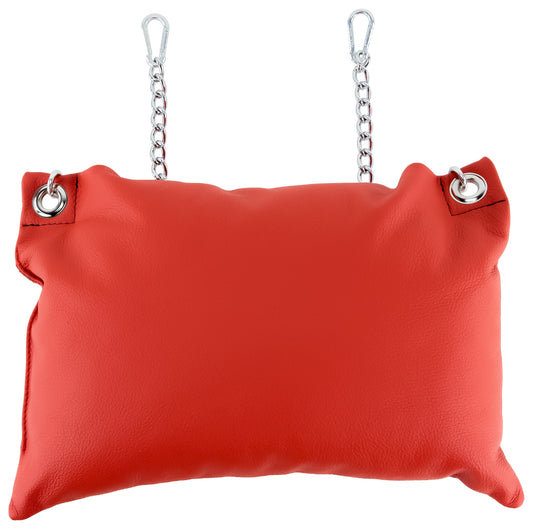 Coussin en cuir 23 x 32cm Chaînes Rouge