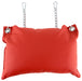Coussin en cuir 23 x 32cm Chaînes Rouge