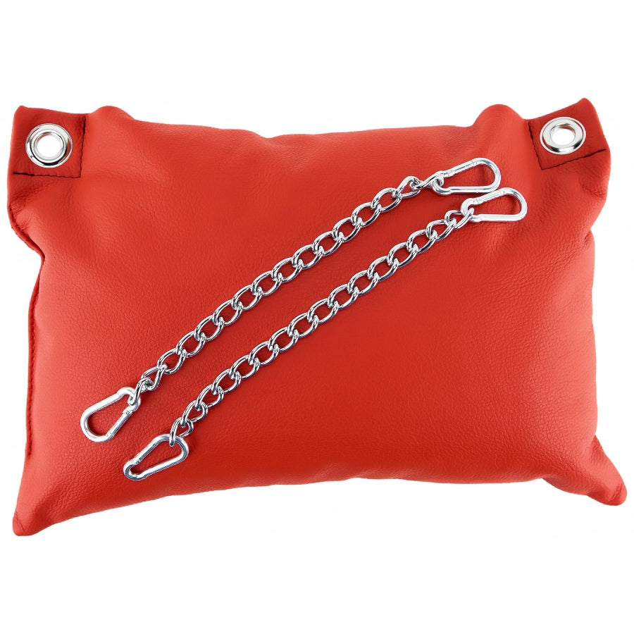 Coussin en cuir 23 x 32cm Chaînes Rouge