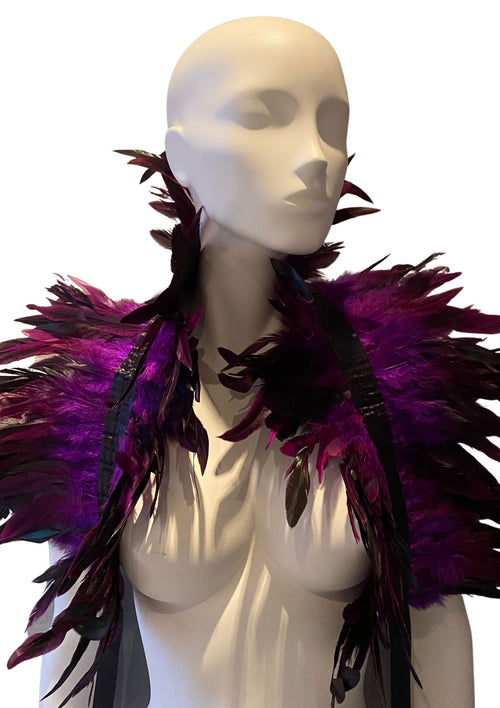 Couvre-Épaules Plumes Violet